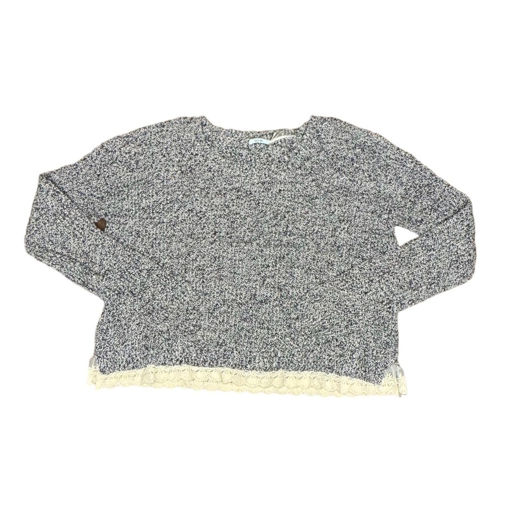 Kimchi Blue Cropped Sweater Grey Lace Detail Urban Outfitters Womens Medium